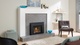 small fireplace insert in grey stone, Sudbury Hearth & Home, Sudbury, ON