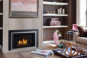 fireplace insert with custom shelving, Sudbury Hearth & Home, Sudbury, ON